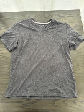 Nautica Sleepwear Men’s Charcoal Gray V-Neck Tee